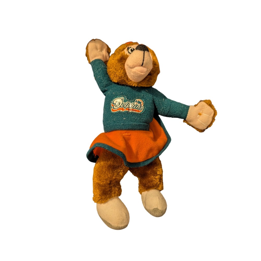 Vintage‎ 1999 Miami Dolphins Cheerleader Teddy Bear Plush NFL Licensed